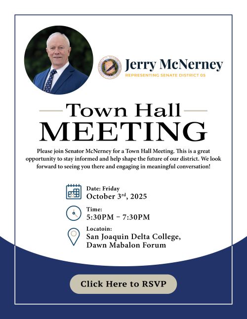 Senator McNerney Town Hall Graphic October 3, 2025