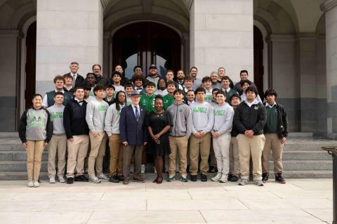 Sen. McNerney and Asm. Ransom welcome the Saint Mary's High School football state champions